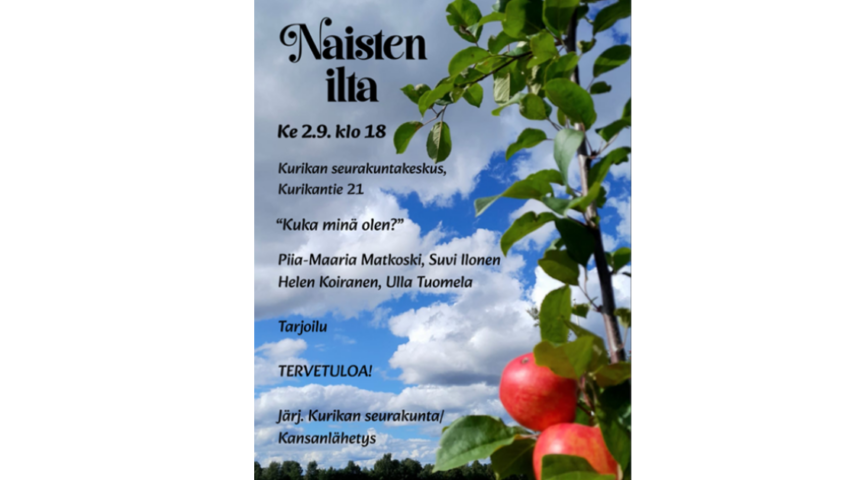 Naisten ilta 21.8. klo 18